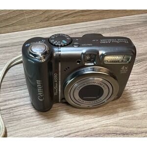 Canon PowerShot A590 IS Digital Camera 4x Optical Zoom Image Stabilizer Gray